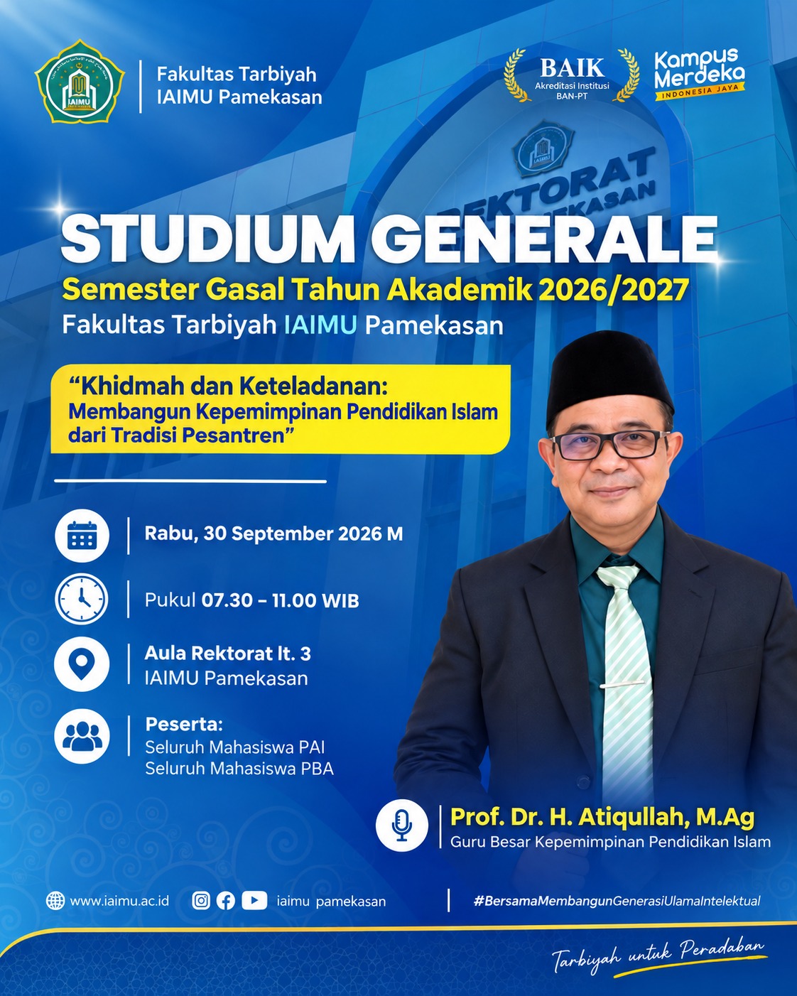 Fakultas Tarbiyah IAIMU Pamekasan Akan Gelar Studium Generale Semester Gasal 2026/2027